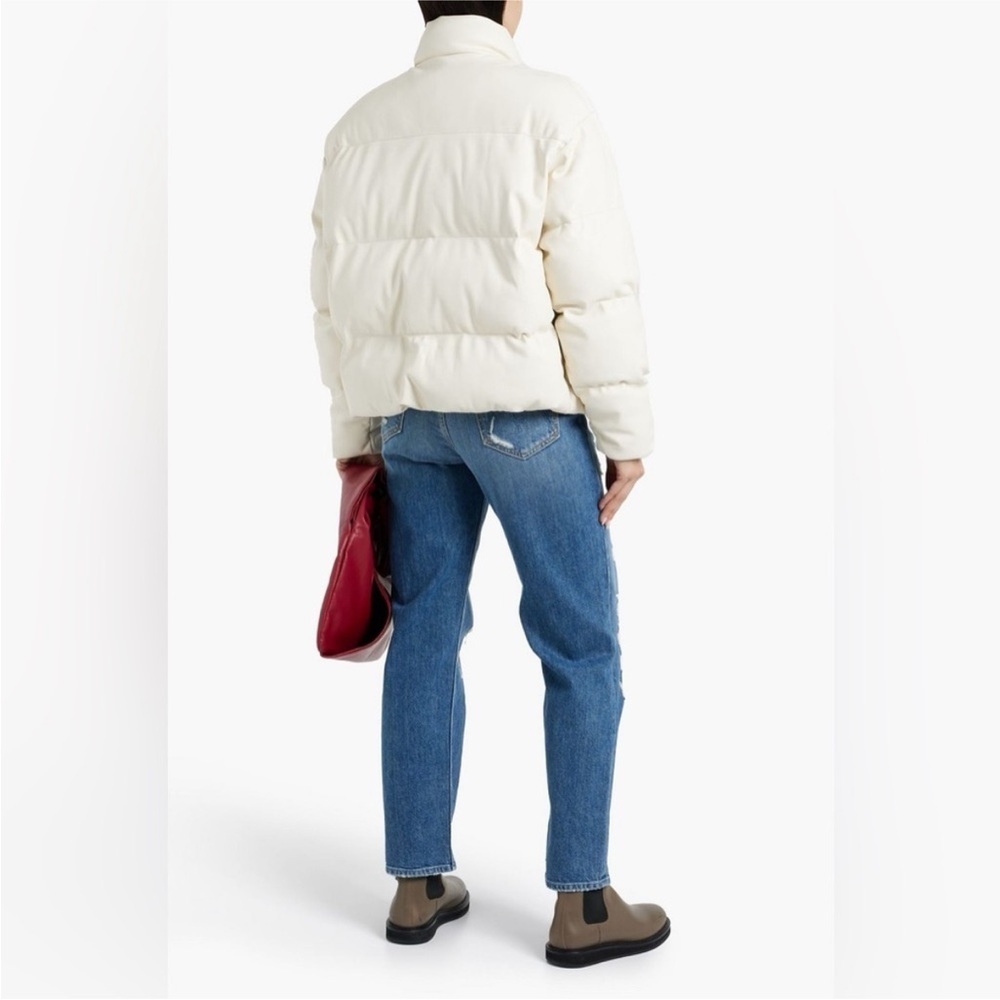 MOTHER The Drop Pillow Talk Puffer Jacket vegan leather white ecru size large - Picture 5 of 16